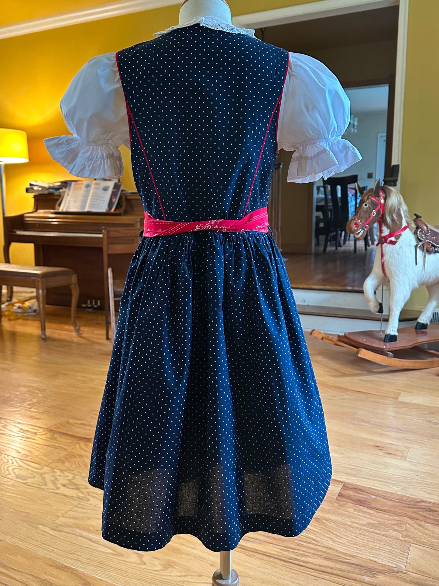 Isar Trachten Red on Blue Traditional Dirndl